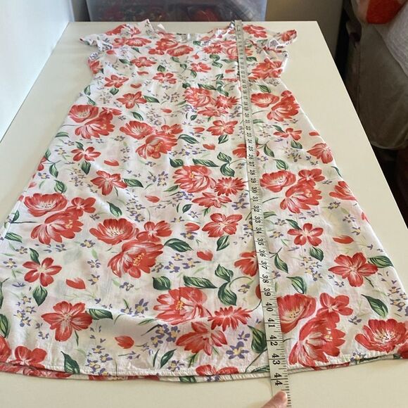 Vintage 90's Sheer White Floral Midi Dress with Back Tie Size Medium - Picture 12 of 12